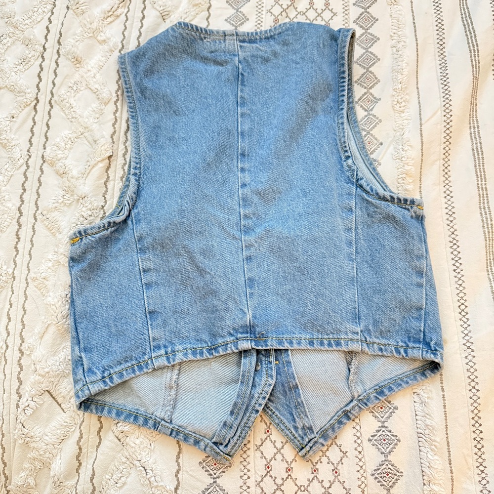 Zara Denim Tailored Vest size Small - Picture 3 of 6